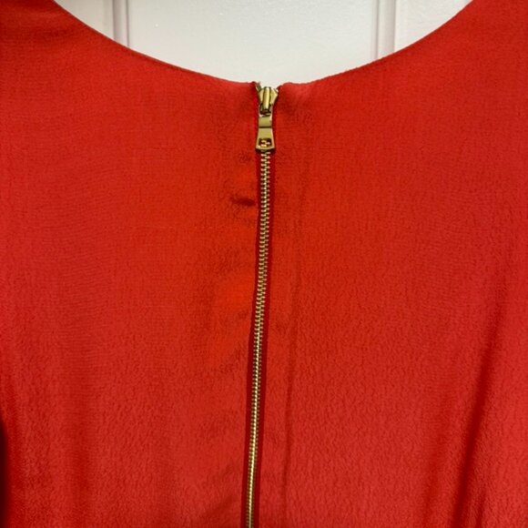 La Vi Sleeveless Wedding Guest Cocktail Dress Coral Red V-Neck - Picture 6 of 6